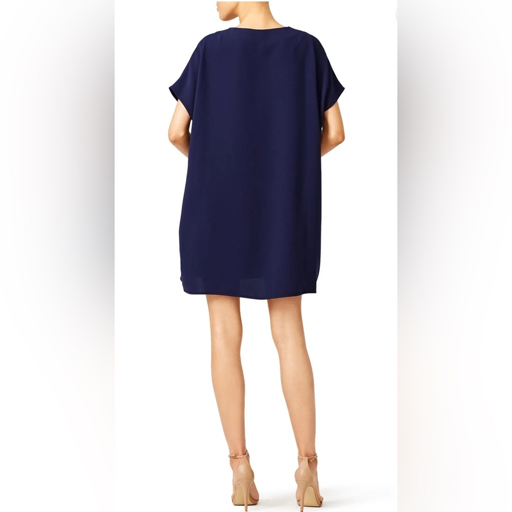 Diane Von Furstenberg Kora Oversized Navy Shift Dress pockets M - Picture 2 of 6